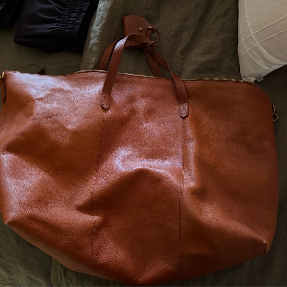 Madewell Large Brown Leather weekender bag
